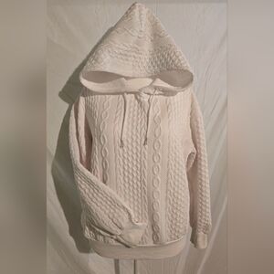Cream Cable Knit Hoodie